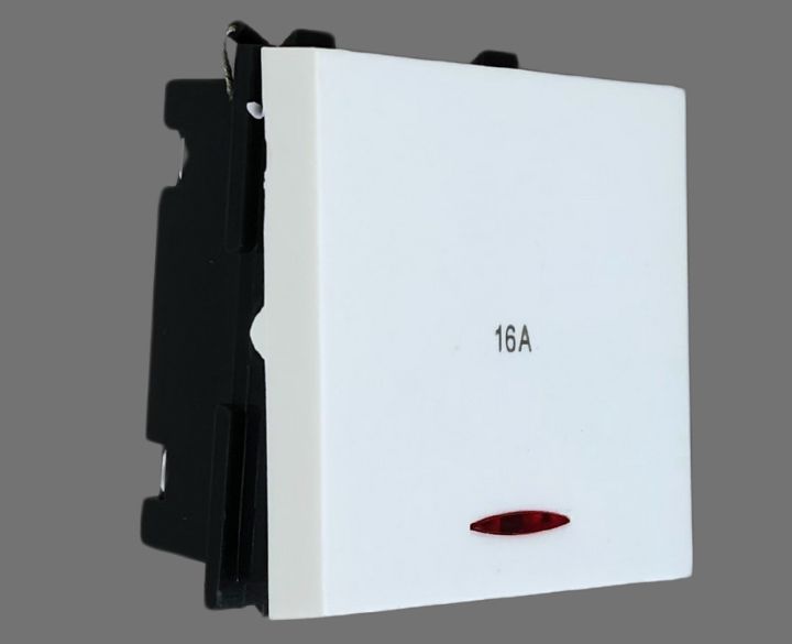 Polycab 16A Mega 1 Way Switch with Indicator SLV0102001  White